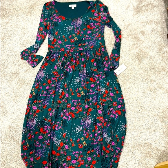 Floral Kids Dress in Green and Purple - Picture 1 of 4